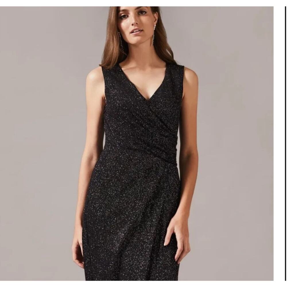 Social Occasions by Mon Cheri Sparkle Black Sleeveless Dress 12 Formal